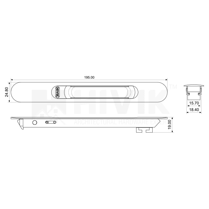 195MM CONCEALED SLIDING LOCK AUTO